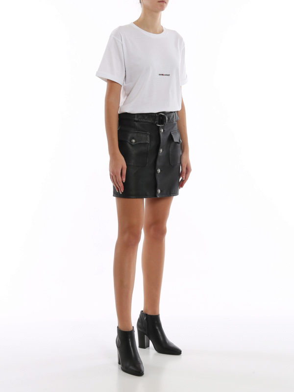 SAINT LAURENT: t-shirts online - Logo lettering print T-shirt