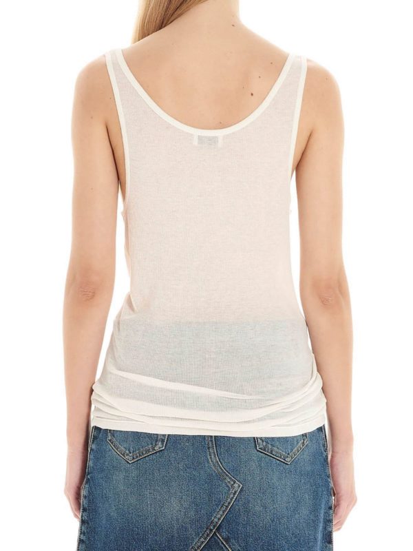 SAINT LAURENT: tops & shirts online - Semi transparent top in ivory