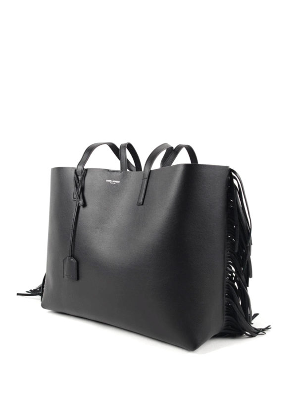 SAINT LAURENT: totes bags online - Fringe leather tote