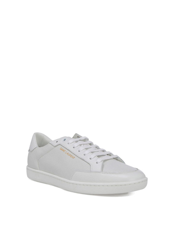 SAINT LAURENT: trainers online - Drilled leather sneakers
