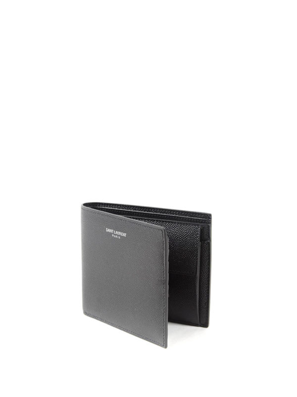 SAINT LAURENT: wallets & purses online - Bi-fold hammered leather wallet