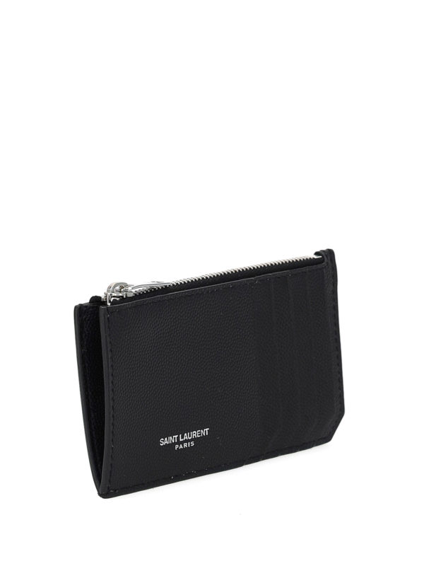 SAINT LAURENT: wallets & purses online - Grainy leather card holder
