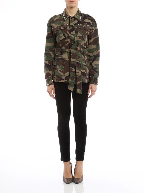 SAINT LAURENT PARIS: casual jackets online - Camo pattern denim jacket