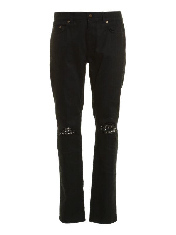 SAINT LAURENT: Jeans pitillos - Vaqueros Pitillos Negros