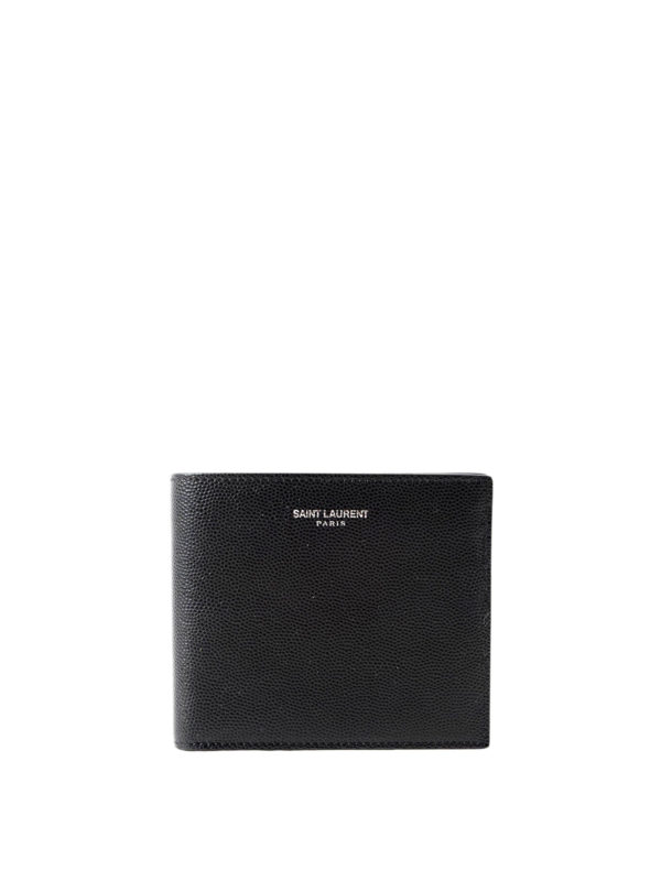 SAINT LAURENT: wallets & purses - Bi-fold hammered leather wallet