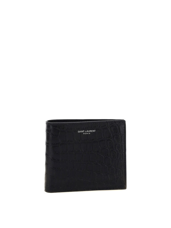SAINT LAURENT: wallets & purses - Croco print wallet
