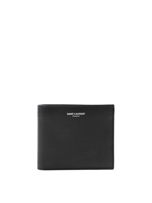SAINT LAURENT: wallets & purses - Leather wallet with logo lettering