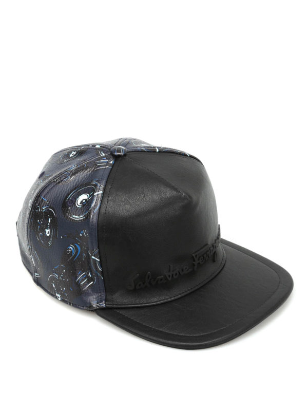SALVATORE FERRAGAMO: hats & caps - Motorcycle print baseball hat