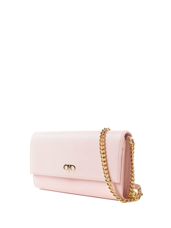 SALVATORE FERRAGAMO: clutches online - Gancini pink leather wallet bag