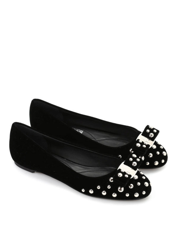 SALVATORE FERRAGAMO: Ballerinas online - Schlagjean Varina - Schwarz