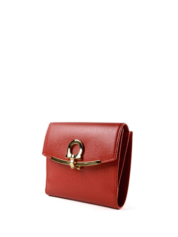 SALVATORE FERRAGAMO: wallets & purses online - Gancini burgundy small wallet