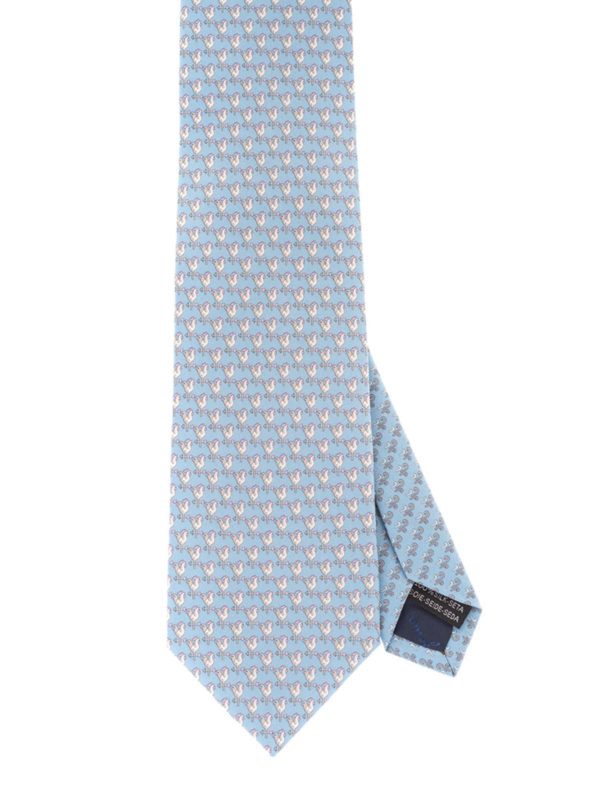 SALVATORE FERRAGAMO: Krawatten und Fliegen - Krawatte - Hellblau