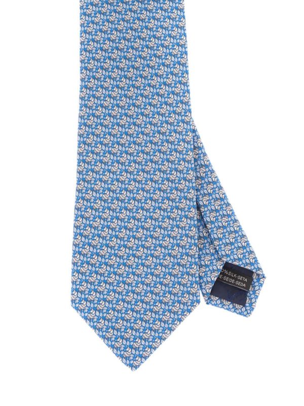 SALVATORE FERRAGAMO: ties & bow ties - Zebra tie in light blue