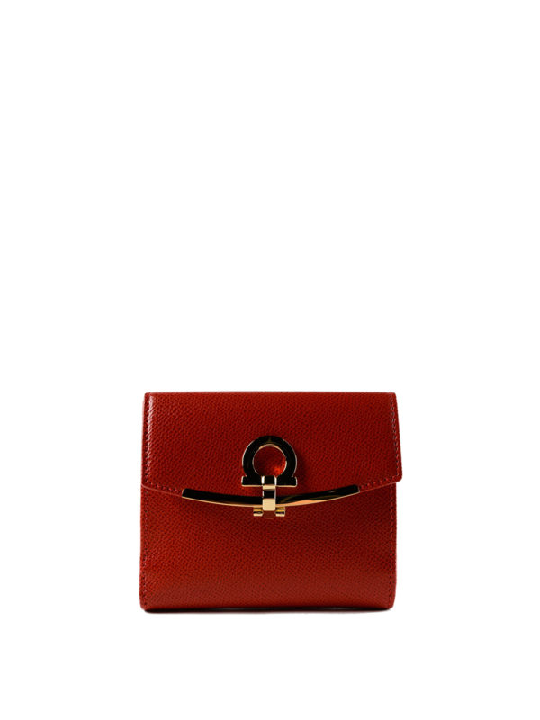 SALVATORE FERRAGAMO: wallets & purses - Gancini burgundy small wallet