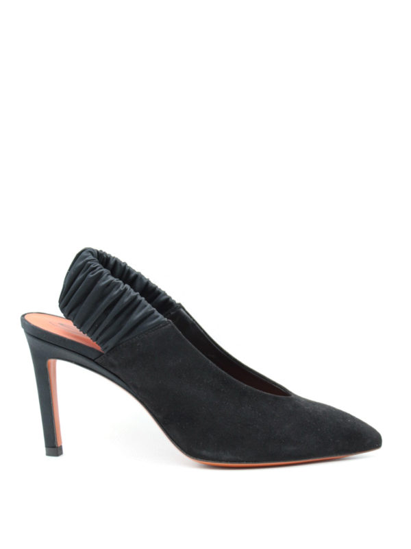 SANTONI: court shoes - Suede slingback pumps