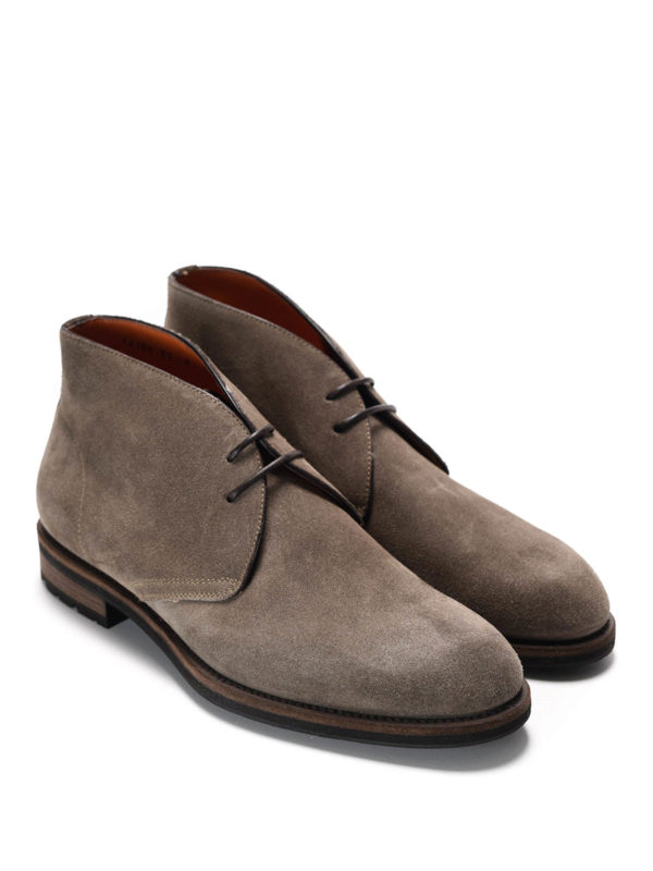 SANTONI: ankle boots online - Suede lace-up shoes