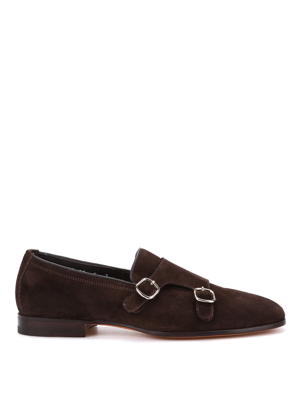 SANTONI: classic shoes online - Suede double monk-strap shoes