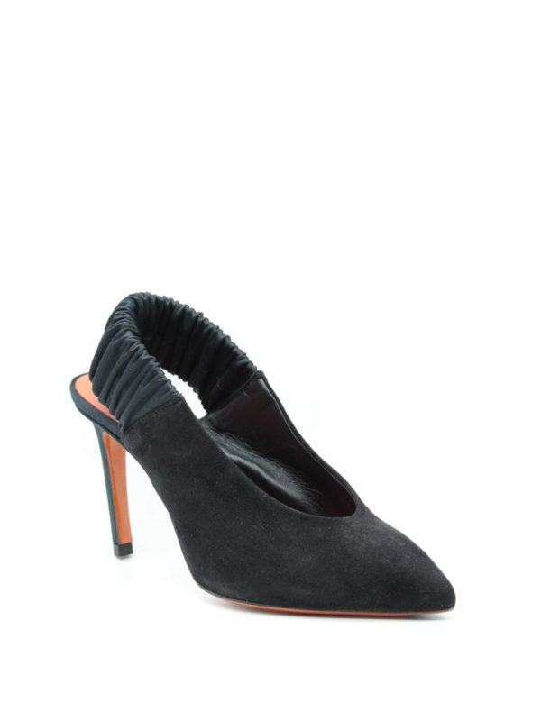 SANTONI: court shoes online - Suede slingback pumps