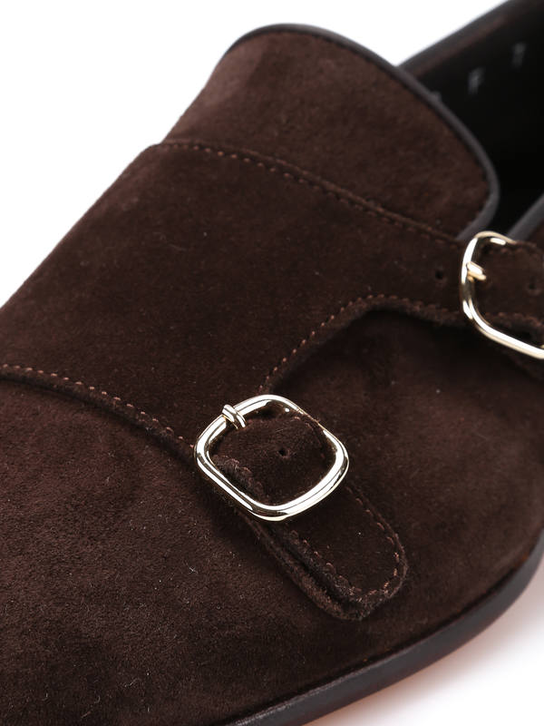 iKRIX SANTONI: Suede double monk-strap shoes