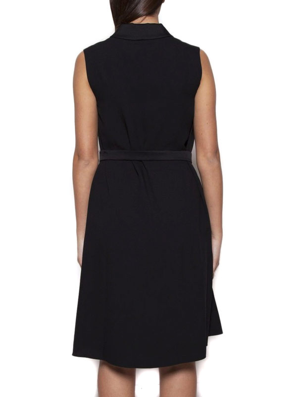 Abito con revers e fiore in raso shop online: LANVIN
