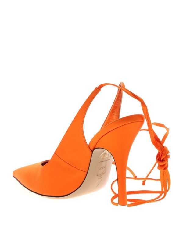 Satin pumps in orange shop online: The Attico