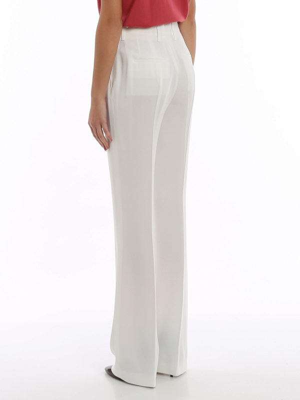 Satin sablé trousers shop online: PRADA