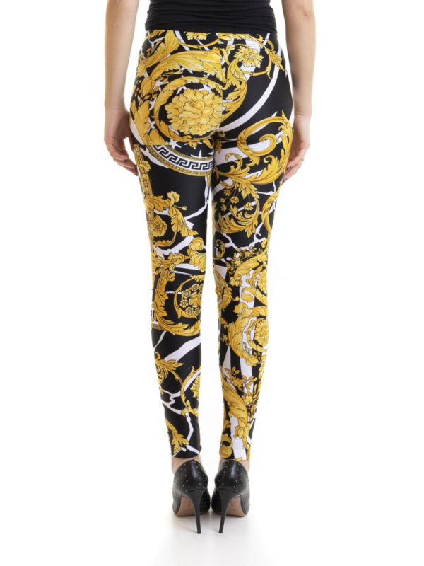 Savage Barocco motif leggings shop online: VERSACE