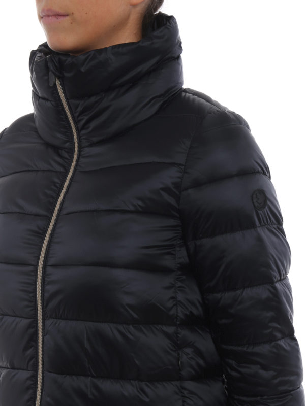 Save The Duck buy online Piumino nero con collo a imbuto