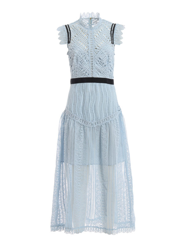 Self Portrait: Maxikleider - Maxikleid - Blau