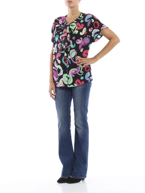 Self-scarf funny blouse shop online: ETRO