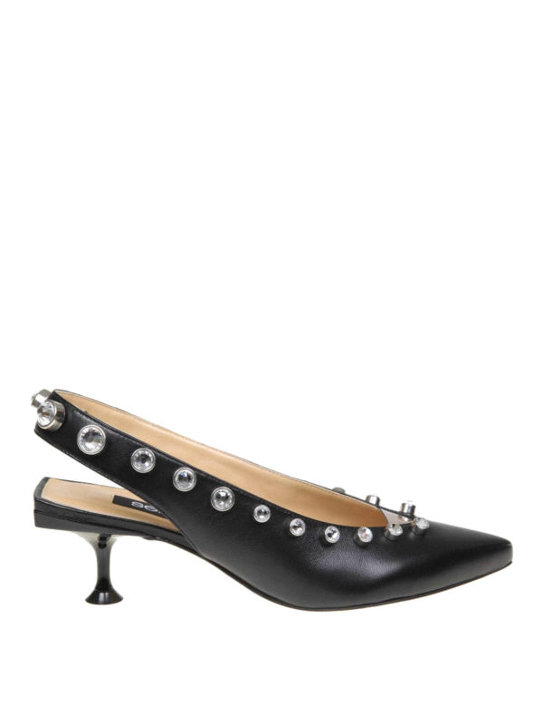SERGIO ROSSI: court shoes - Sr Milano black slingbacks