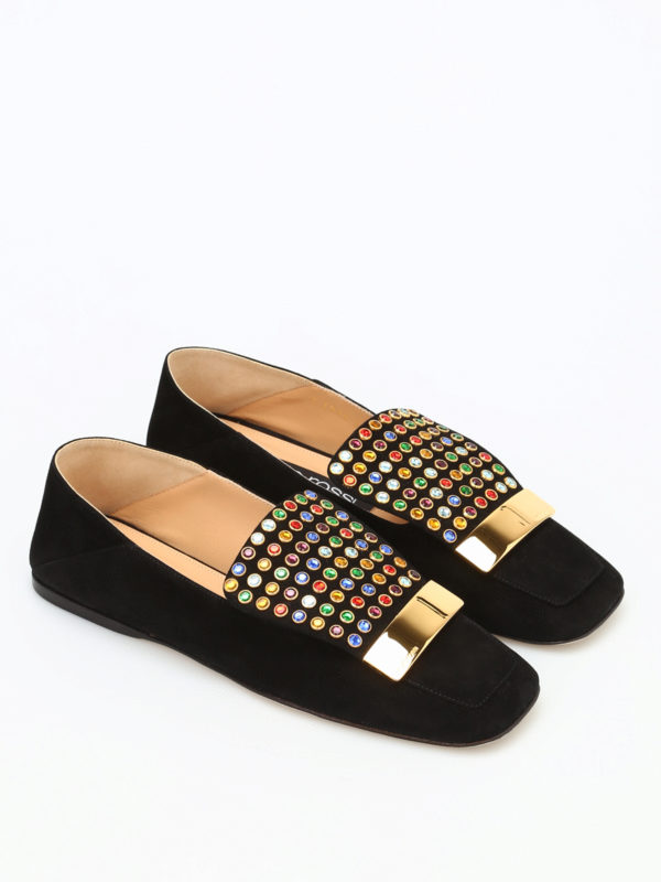 SERGIO ROSSI: Loafers & Slippers online - Embellished suede loafers