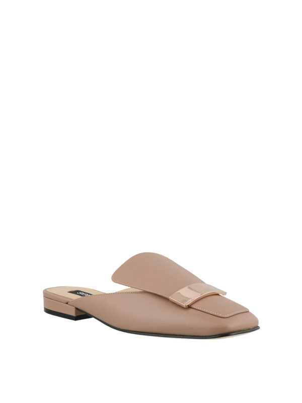 SERGIO ROSSI: mules shoes online - Leather flat mules