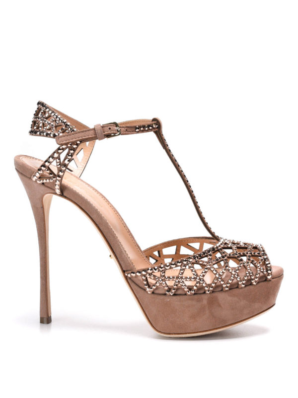 SERGIO ROSSI: sandals - Sandals with rhinestones