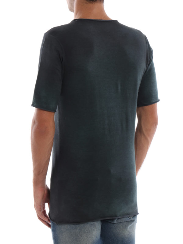 Shaded forest green cotton Tee shop online: AVANT-TOI