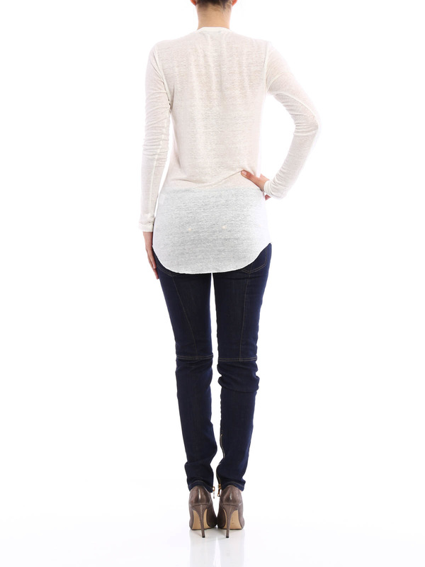Tunica in lino trasparente shop online: Balmain