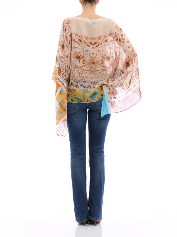 Sheer silk poncho shop online: ETRO