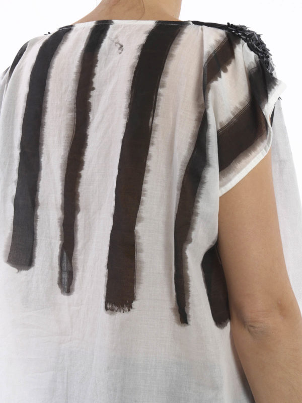 T-shirt semitrasparente rigata