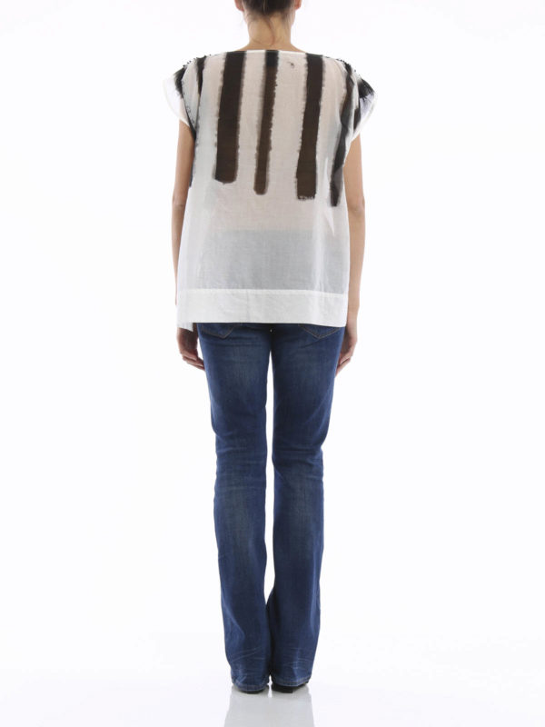 T-shirt semitrasparente rigata shop online: Nude