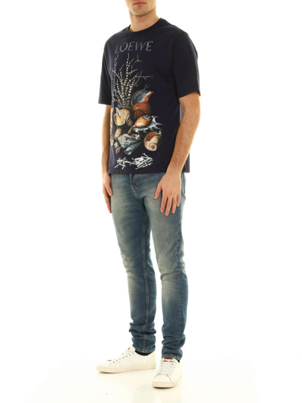 Shell print T-shirt shop online: LOEWE