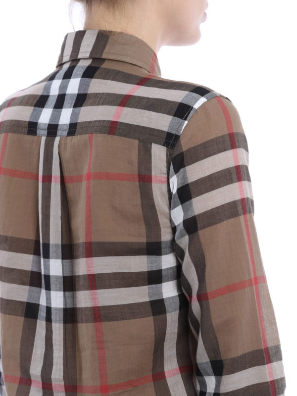 Hemden shop online Karierte Baumwollbluse