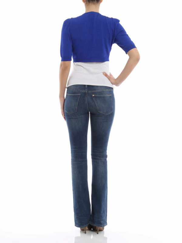 Short cardigan with flower pin shop online: Moschino Boutique