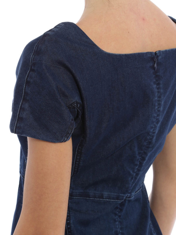 short dresses shop online Denim sheath dress