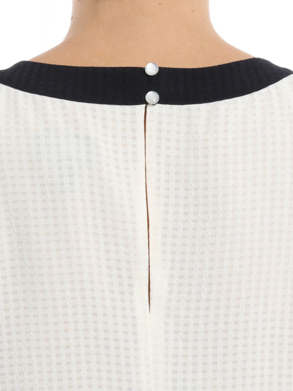 short dresses shop online Square pattern chiffon dress