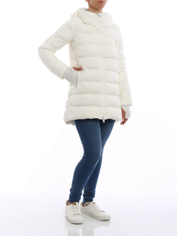 Short puffer coat with ribbed cuffs shop online: HERNO