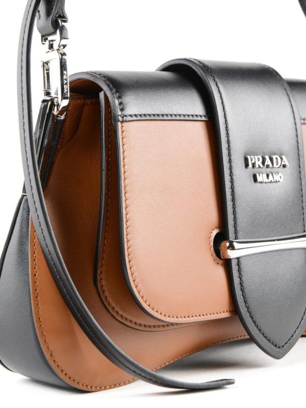 Sidonie two-tone leather shoulder bag shop online: PRADA