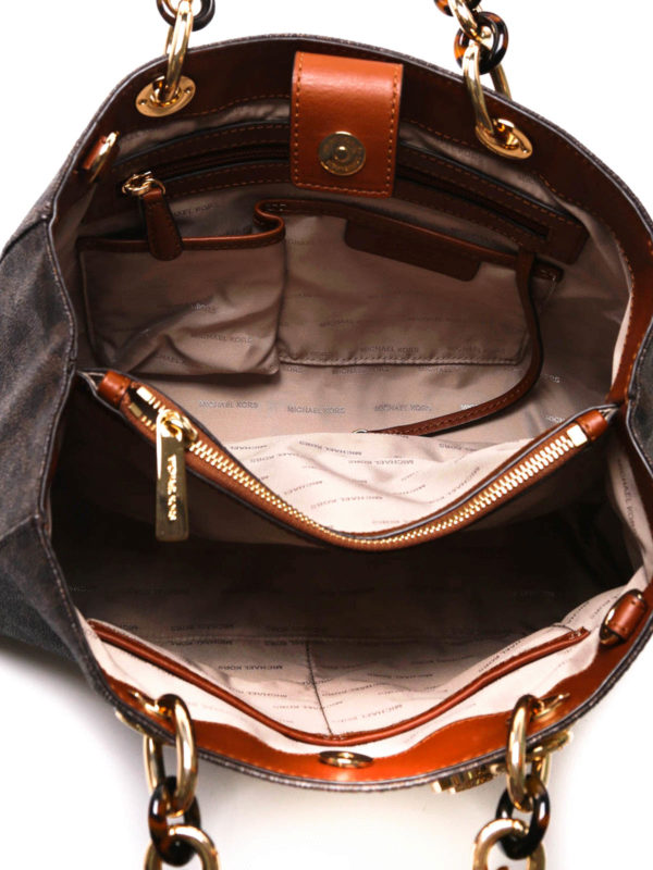 Shopper con catena e logo shop online: MICHAEL KORS