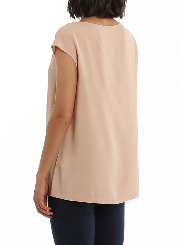 Silk blend crêpe blouse shop online: FABIANA FILIPPI