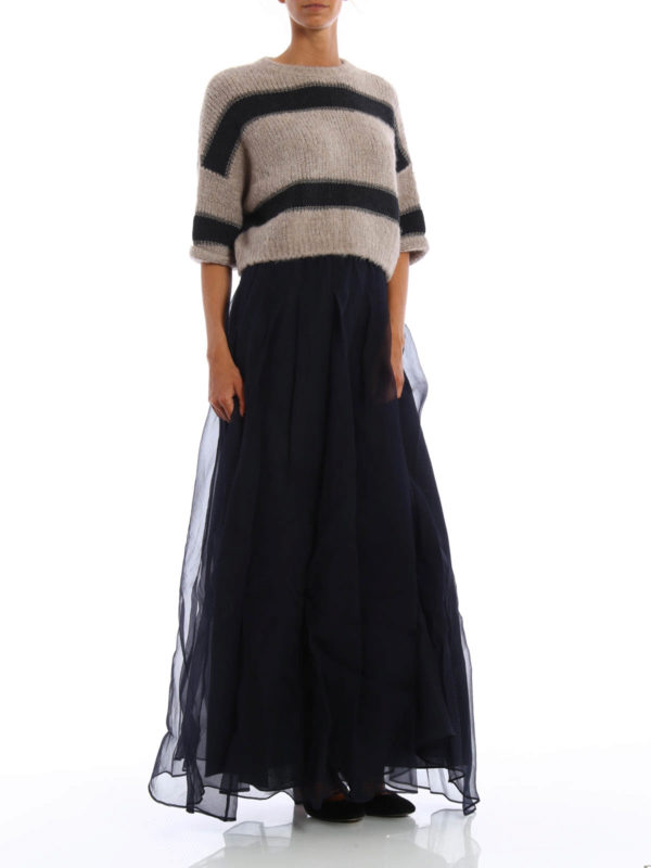 Langer Rock - Blau shop online: BRUNELLO CUCINELLI
