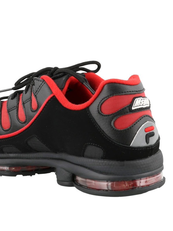 Silva black leather and tech fabric sneakers shop online: m.s.g.m.